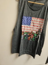 Next Level  Gray Tank  Flag Men's  XL Superheros