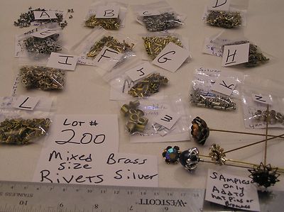 Vtg Eyelet Rivet Stems Jewelry Craft FINDINGS Repair Brooch Hat Pin Bracelet Lot