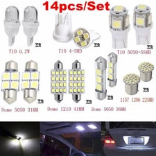 Combo LED Car Interior Inside Light Dome Map Door License Plate Lights White