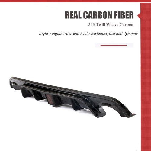 For Infiniti Q50 Sedan 2014-17 REAL CARBON Rear Bumper Lip Diffuser W/Red LED - Picture 9 of 14