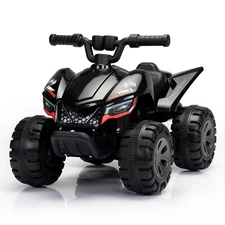 TOBBI 6V Kids Ride-on ATV Battery Powered Electric Quad Car with Music LED Light