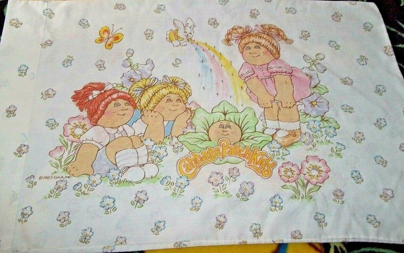 5G !WOW! Set of 2 Vintage The Cabbage Patch Kids Character Pillow Cases {Fabric}