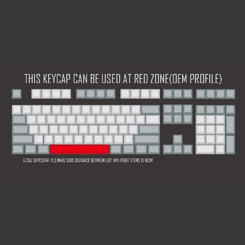OEM Profile Keyboard Keycaps Lightweight Five Sides Dye-Subbed Spacebar Keycap - Afbeelding 2 van 7
