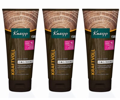   Kneipp Kraftvoll Herren Duschgel Shower Gel für Körper Haar 3x 200ml  
