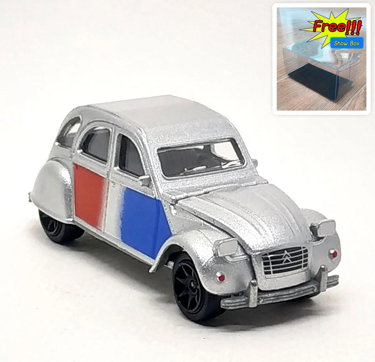 Majorette Citroen 2CV Metal Series - Silver / Blue / Red 1:64 (3) no  Package