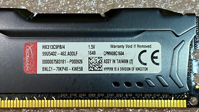 8GB (2x4GB) Kingston Fury HX313C9FB/4 DDR3-1333MHz RAM Kit