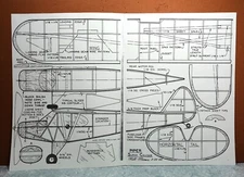 PIPER SUPER CRUISER BALSA FREE FLIGHT MODEL AIRPLANE PLANS 19" WINGSPAN