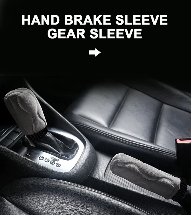 Car Gear Shift Knob Cover Short Plush Handbrake Non-slip Accessory Protector - Image 4 of 4