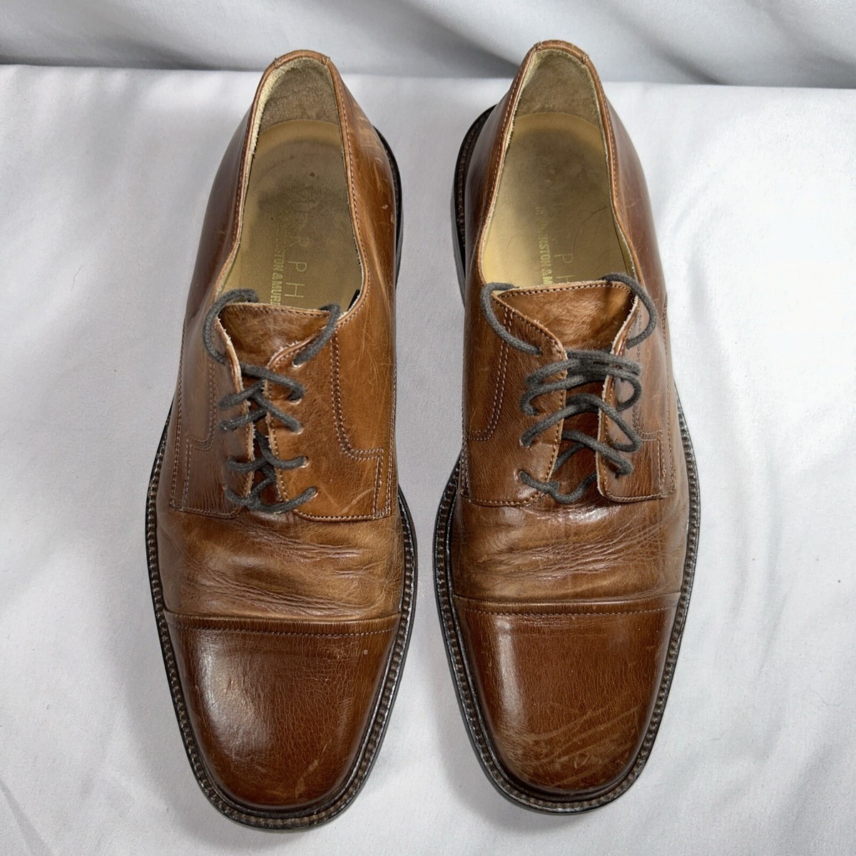 J. Murphy by Johnston & Murphy Leather Novick Lace Up Cap Toe Oxfords Brown 8M Shipping j murphy by johnston and murphy - Official Online Store main image 4