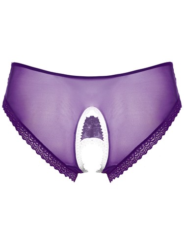 Men's See-through Briefs Open Crotch Panties Thong Crossdress Underwear Lingerie - Picture 32 of 93