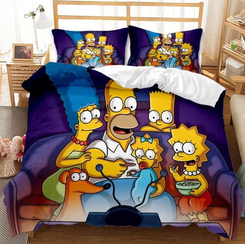 SIMPSONS Bettwäsche Set Kissenbezug Bettbezug 135x200 200x200 220x240 DE - Bild 16 von 18