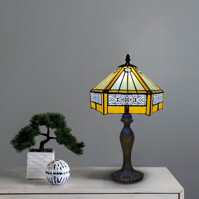 Tiffany Stil Tischlampe Buntglas Handarbeit Nachttischlampe Schreibtischlampen UK.