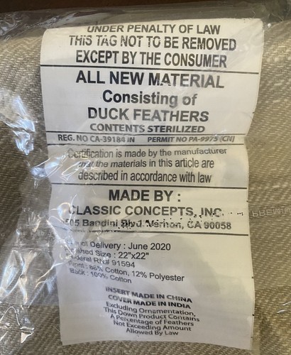 NWT Pottery Barn Blaise Pillow Cover, Blue/Gold, 22”x22”, New In Package - Picture 5 of 5