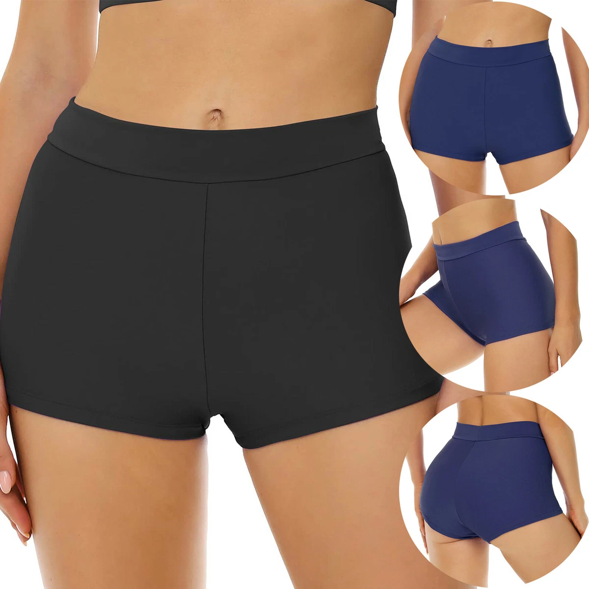 Women Swim Shorts High Waist Bathing Suit Bottoms Tummy Control