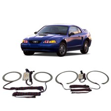 Bright Red Angel Eye Headlight Halo Kit For Ford Mustang 99-04