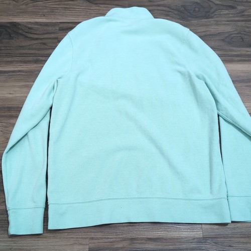 Suéter L.L.Bean Para Hombre M Verde Menta 1/4 Cremallera Ajuste Tradicional con Logo Pullover 13A - Imagen 7 de 7