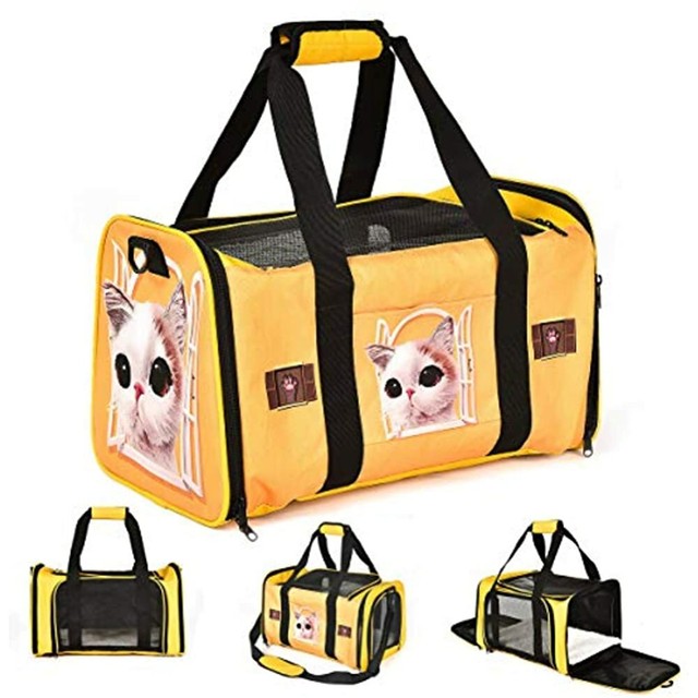 Big Eyes Pet Soft Sided Cat Carrier Medium Cats Small Cats, Collapsible