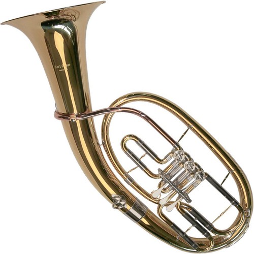 Cuerno tenor K Glaser Bb 3 válvulas, tubo de boca de latón dorado, rótulas, estuche - Imagen 2 de 5