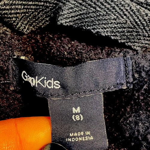 Gap Kids Size M 8 sweatshirt Cardigan Plush Navy Yellow Letters Battersby Park - Picture 4 of 16