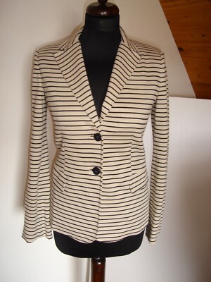 WEEKEND Max Mara Damen Jacke Blazer Jacket 94%Baumwolle Schwarz/Beige Gr.M Neuw.