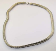 FORSTNER - VINTAGE STERLING SILVER 5MM SNAKE CHAIN COLLAR NECKLACE / 15"