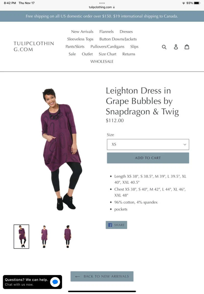 Leighton Dress in Grape Bubbles by Snapdragon & Twig - Size M