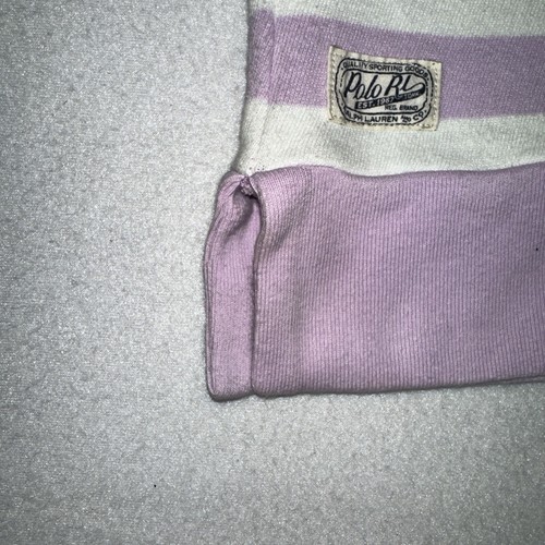 Polo Ralph Lauren Sweatshirt Girls Youth Medium Purple Stripes Casual Preppy - Picture 9 of 11
