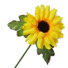 Factory Direct Craft Artificial Sunflower Floral Picks with Fuzzy Brown Cen