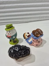 Vintage Set Of Three Salt Pepper Shakers