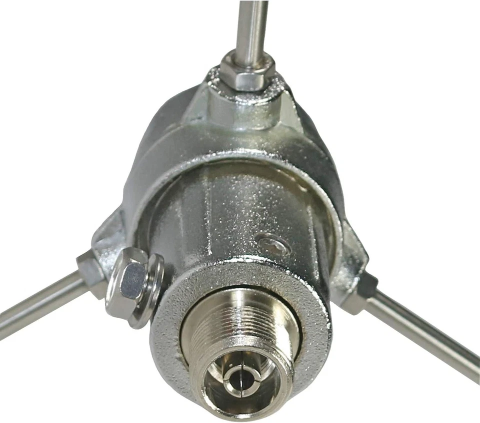 Antena Base Vertical Tranvía Doble Banda UHF VHF Alta Ganancia Fibra de Vidrio Radioaficionado BLANCO Foto 4 de 4