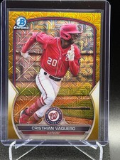 Cristhian Vaquero 2023 Bowman Chrome Gold Mega Refractor #16/50 - Nationals