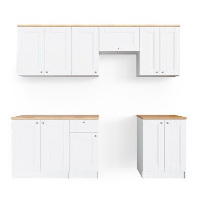 Küchenzeile Vicco Bergamo 240 cm , AP Goldkraft