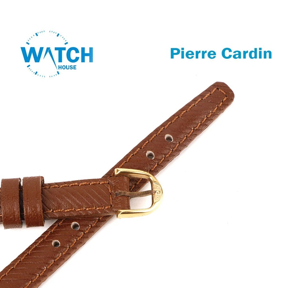 Correa de cuero marrón Pierre Cardin 10 mm, hebilla Pierre Cardin 8 mm Foto 2 de 3
