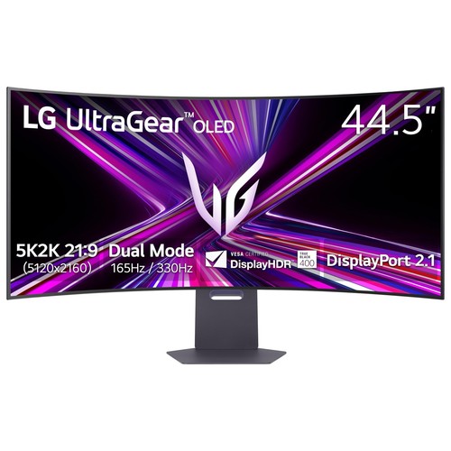 LG 45 inch Curved UltraGear OLED 5K2K 330Hz Gaming Monitor 45GX950A-B