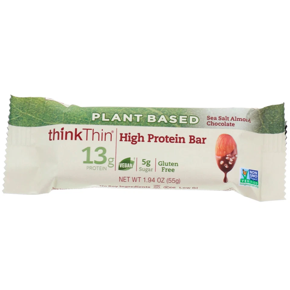 Plant Based High Protein Bars, Sea Salt Almond Chocolate, 10 Bars, 1.94 oz (55 - Image 4 of 4