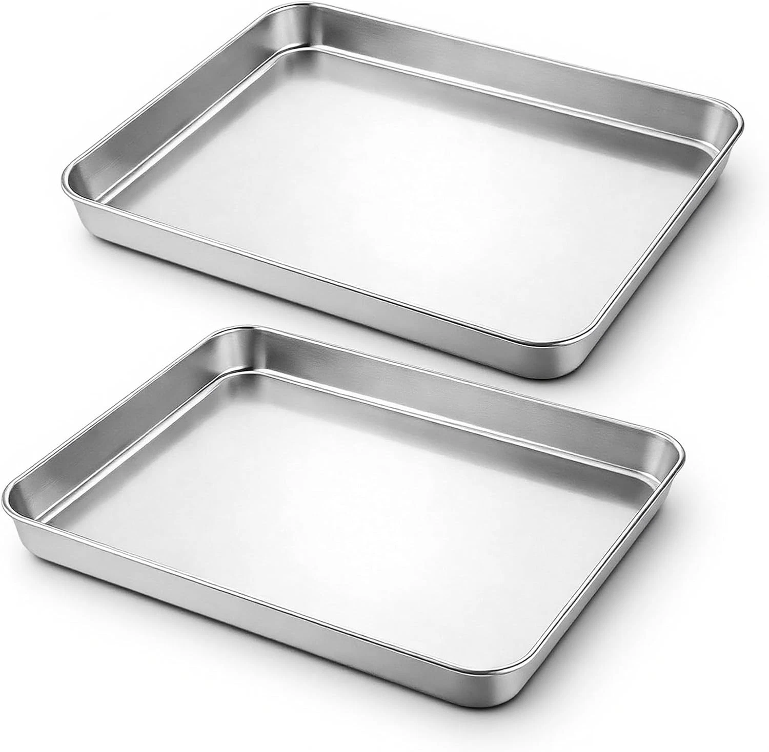 2 Pcs Toaster Oven Pans for Baking 11 x 9.2 x 1 Inch Stainless Steel Baking