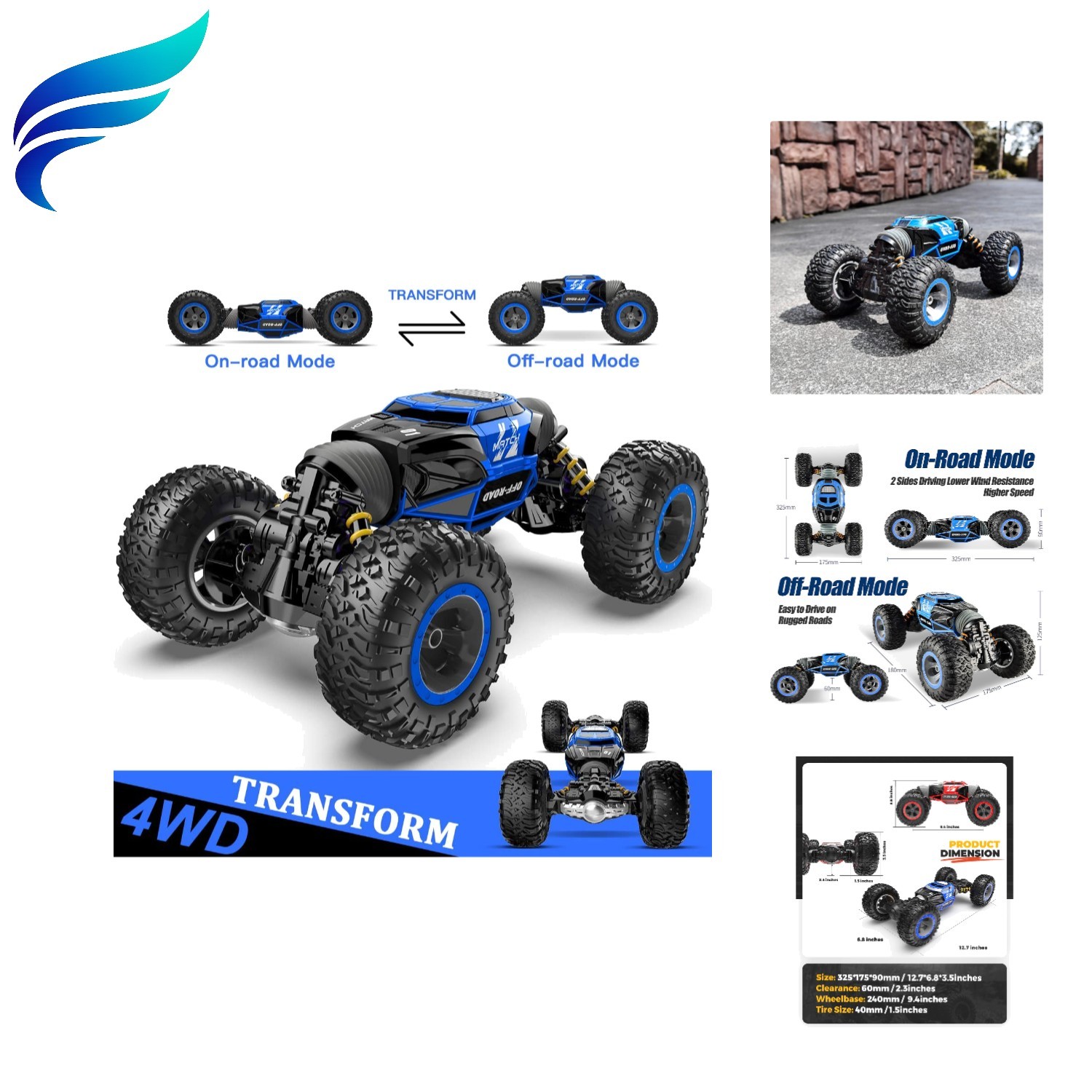 - 1:14 Scale 4wd All-terrains Large Rc Cars For Kids...