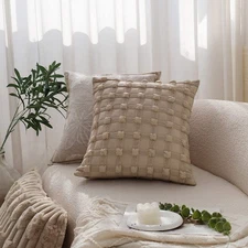 Set of 2 with inserts textured serenity collection - modern plush throw pillows