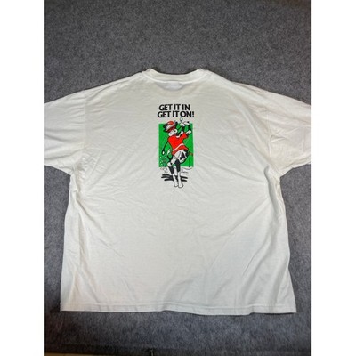 VINTAGE Hanes Shirt Mens 2XL White Beco Knows Get It In On Cow Golf Graphic Tee