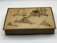 Vintage 1940's-1950's Chinoiserie Metal Sewing Box
