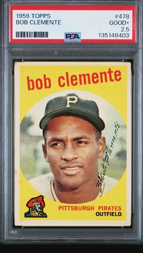 1959 Topps - Roberto Clemente #478 Bob on Card - PSA 2.5