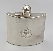 Beautiful antique Sterling Silver Flask 4 5/8" x 3", English hallmarks