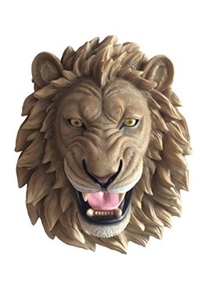 Large King of The Jungle Roaring Lion Head Wall Mount Bust Sculpture Plaque 16''H