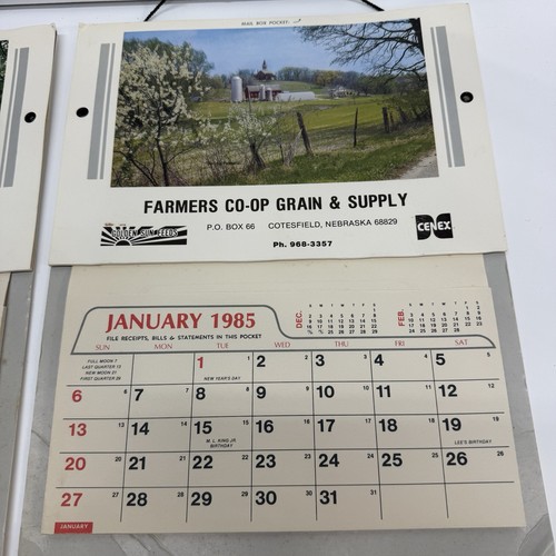 Vintage Cotesfield NE Farmers Co-Op 1985 Kalender & Pfandzertifikat Halter - Bild 4 von 11