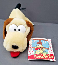 Garfield Odie Dog Plush Hang-On Window Cling Suction Cup Dakin Tag vtg 80s w TAG