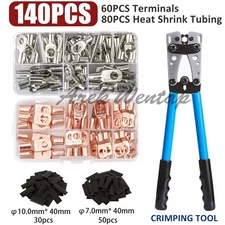 280PCS Car Copper Lug Ring Terminals Cable Electrical Wire Crimp Connectors Kit