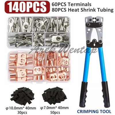 280PCS Car Copper Lug Ring Terminals Cable Electrical Wire Crimp Connectors Kit