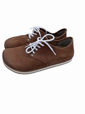 Scarpa Birkenstock Maine stringata uomo taglia 9 R 42 donna 11 camoscio marrone made in Germany