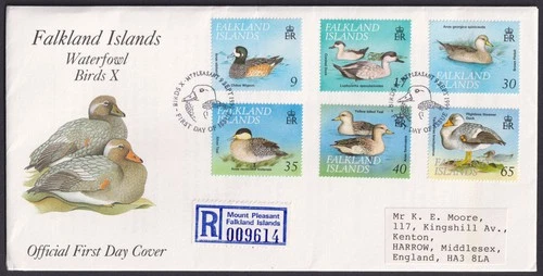 Falkland Islands 1999 QEII Waterfowl Official Regd First Day Cover - Mt Pleasant