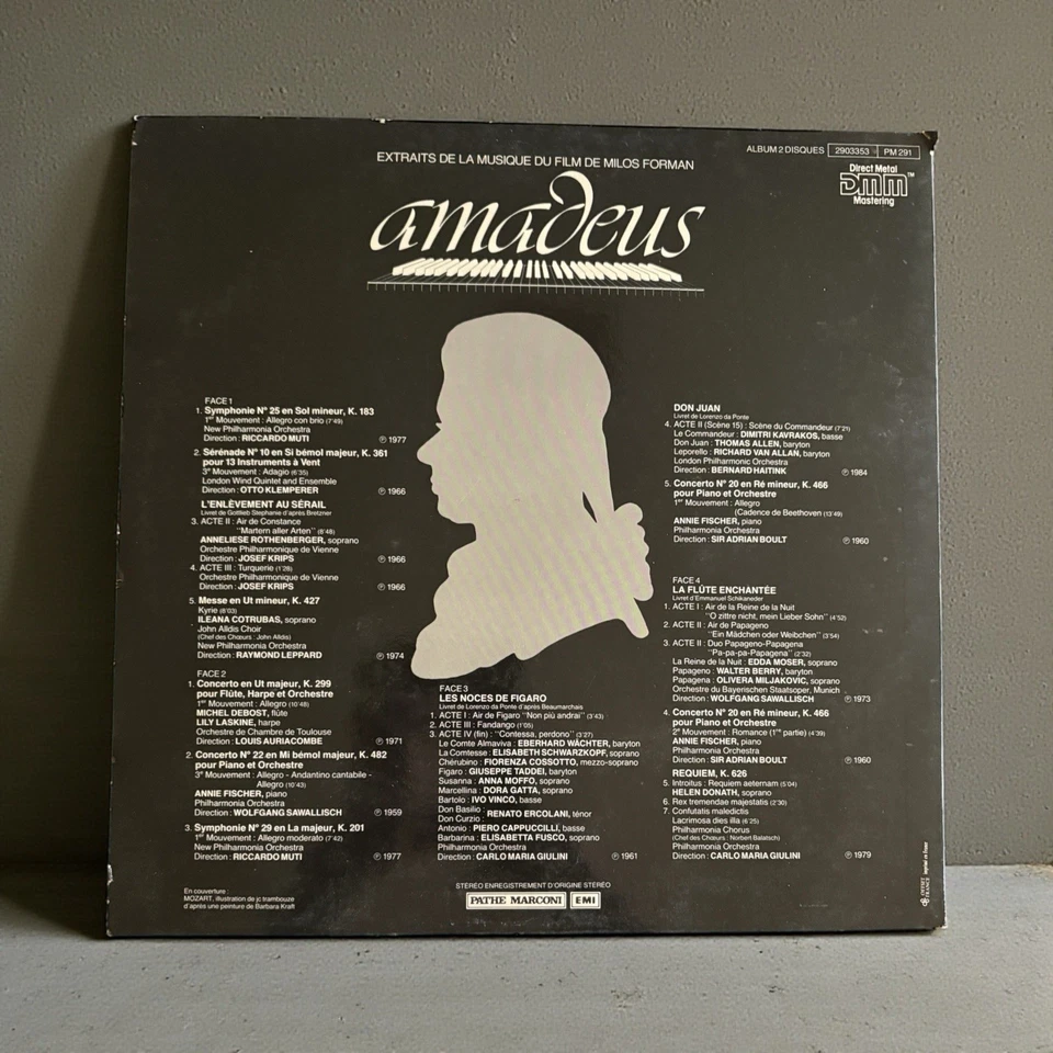 AMADEUS - Bande Originale du Film de Milos Forman - 2LP Vinyle - EMI France - Photo 3/4